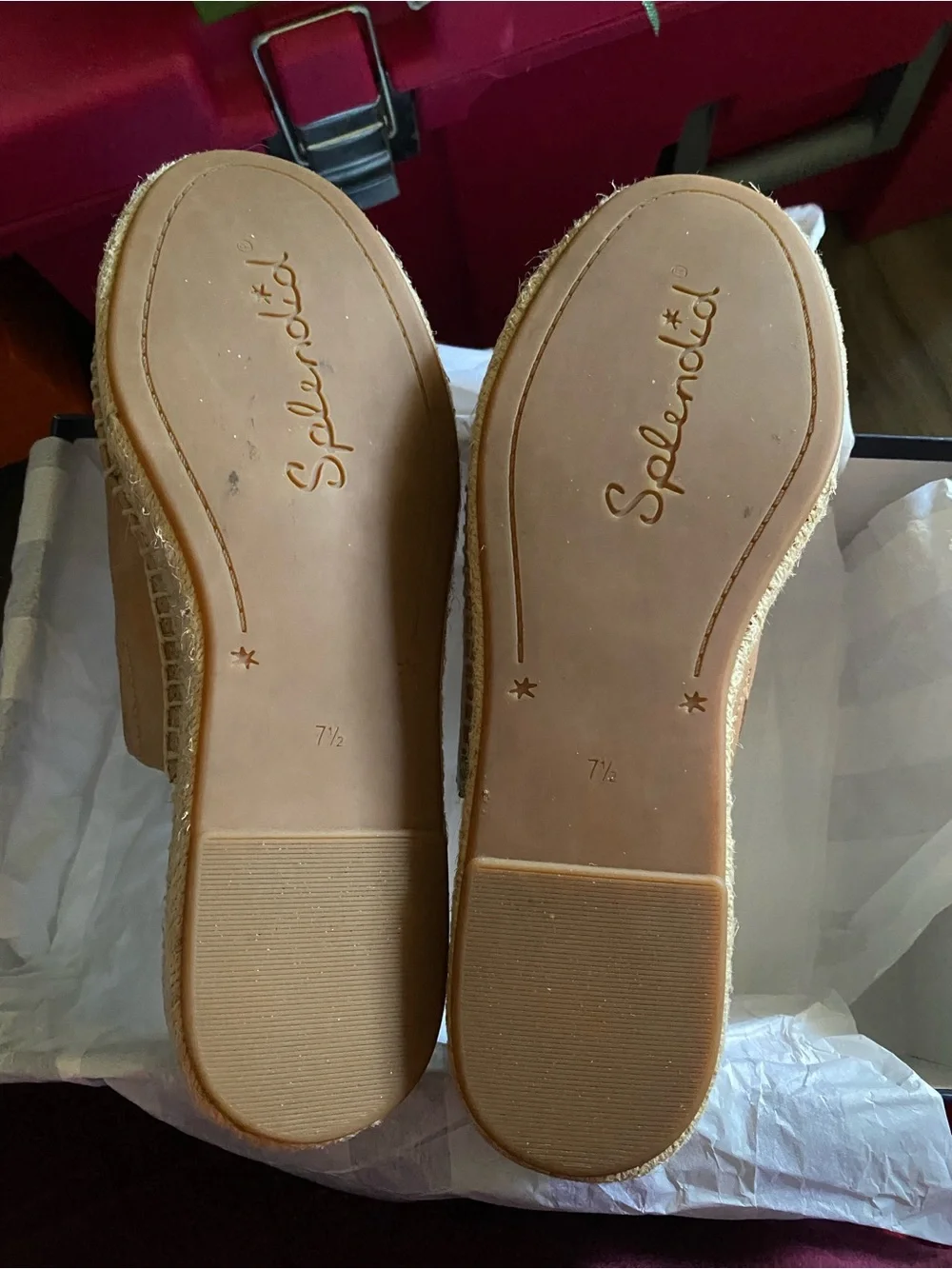 Splendid Tan Leather Espadrille Platform Mule “Thaddeus” little to no wear.